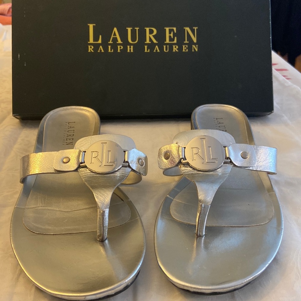 Lauren by Ralph Lauren Silver Sandals